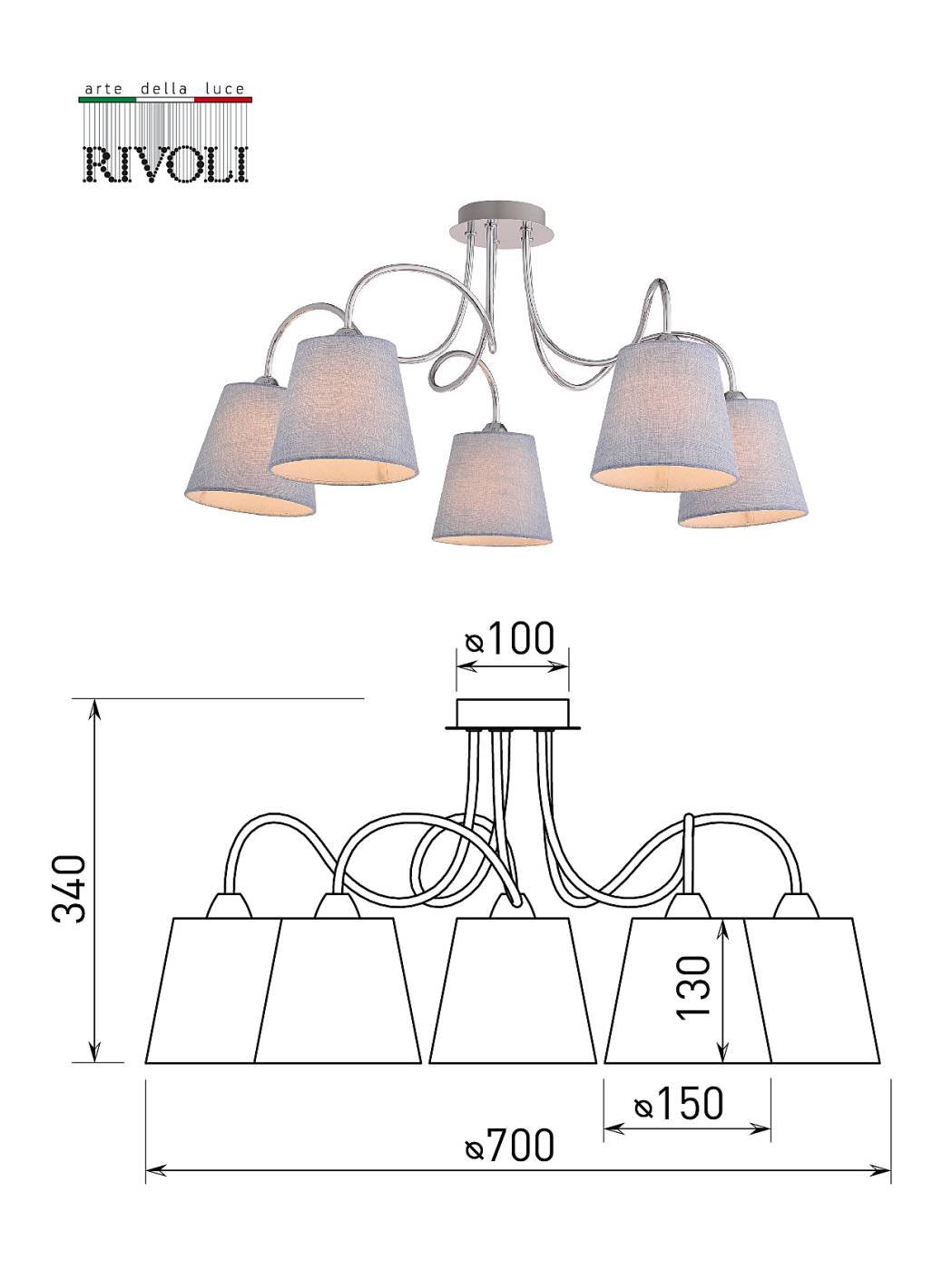 Потолочная люстра Rivoli Evelyn 2060-305