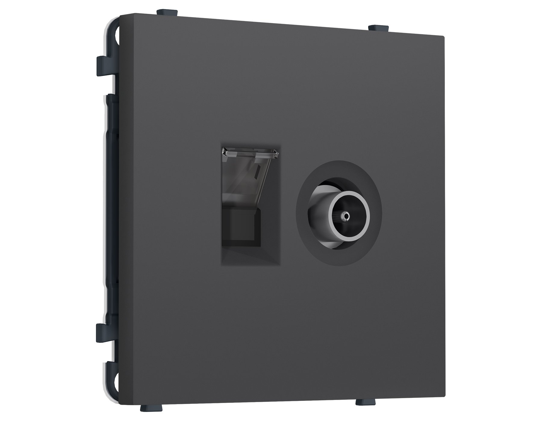 MS912510 MS912510 Комплект механизма розетки компьютерной + TV оконечной SIGMA Графит Мягкое касание RJ-45 CAT6/50-870MHz 1dB с/ш QUANT PRO (SP9125, PR195)
