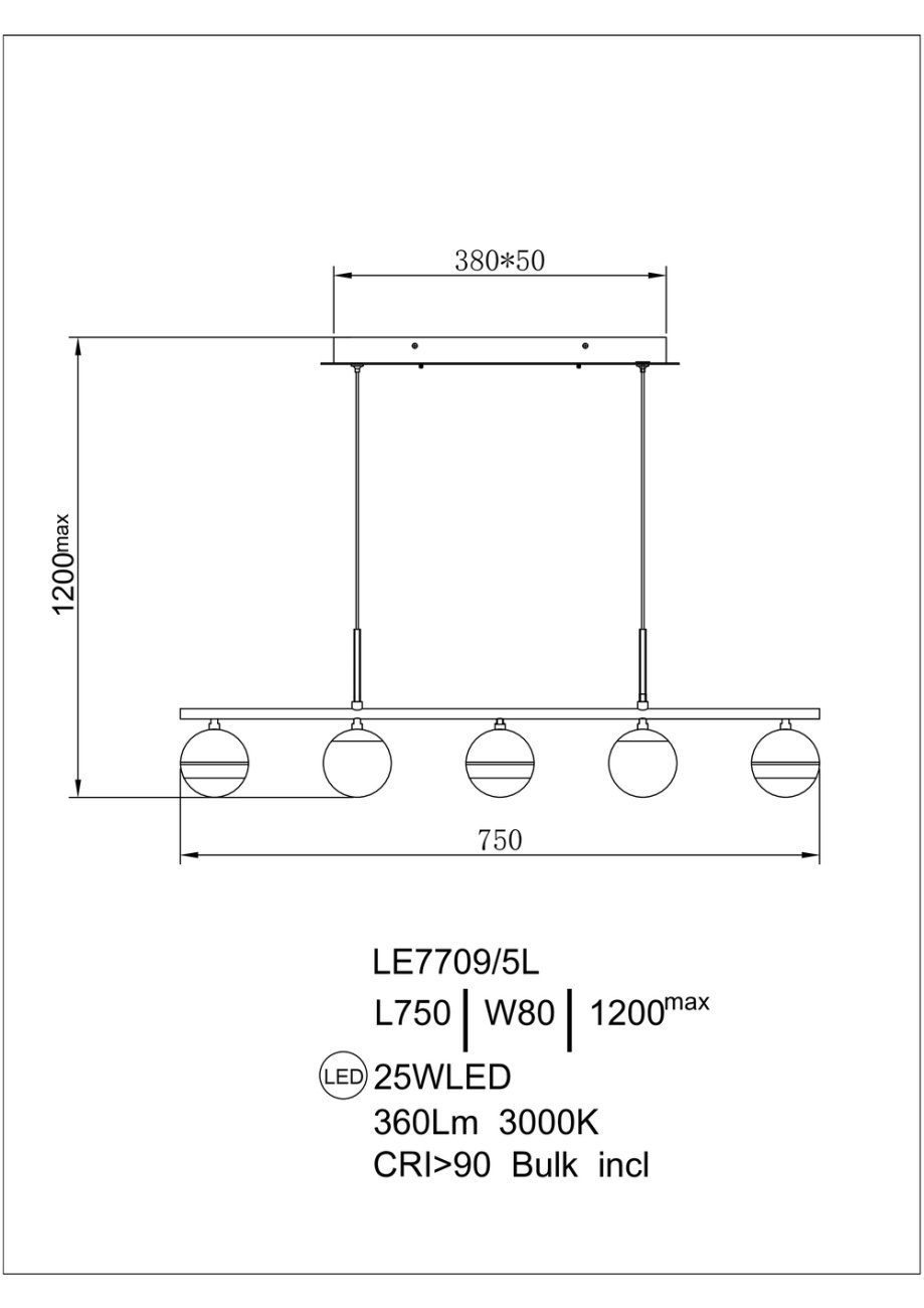 LE7709/5L Black Chrome/Gold Светильник подвесной LEON Lilith LE7709/5L Black Chrome/Gold
