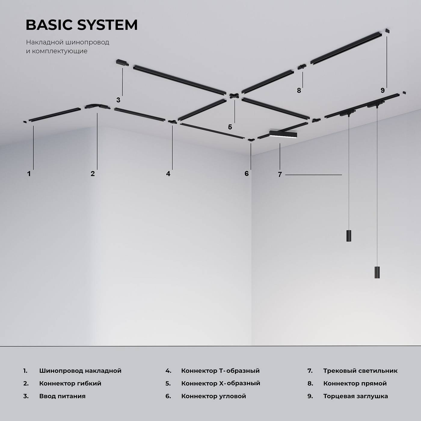 Коннектор угловой с вводом питания для однофазного шинопровода Elektrostandard Basic System 85012/00 Коннектор угловой с вводом питания для однофазного шинопровода (черный)