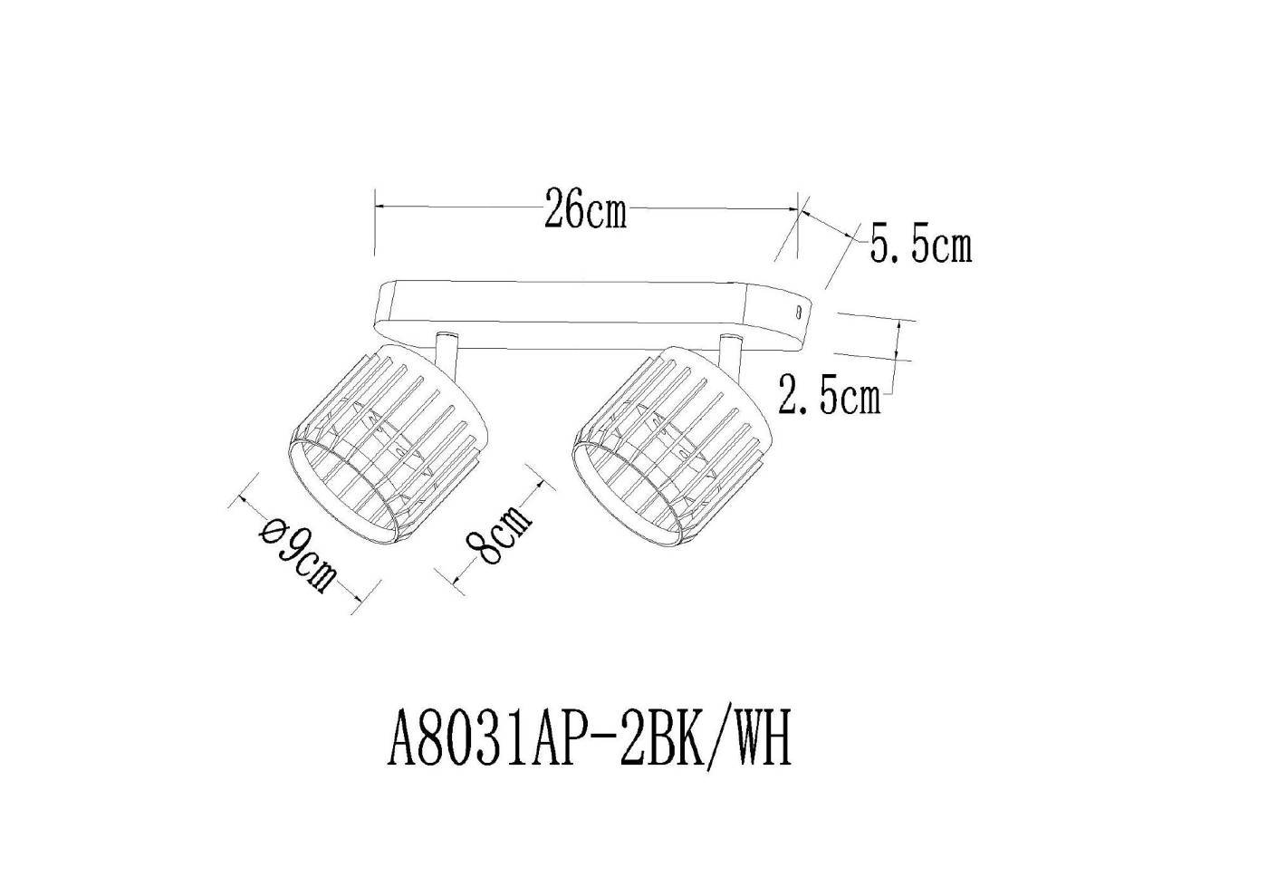 Светильник спот Arte Lamp Atria A8031PL-2BK