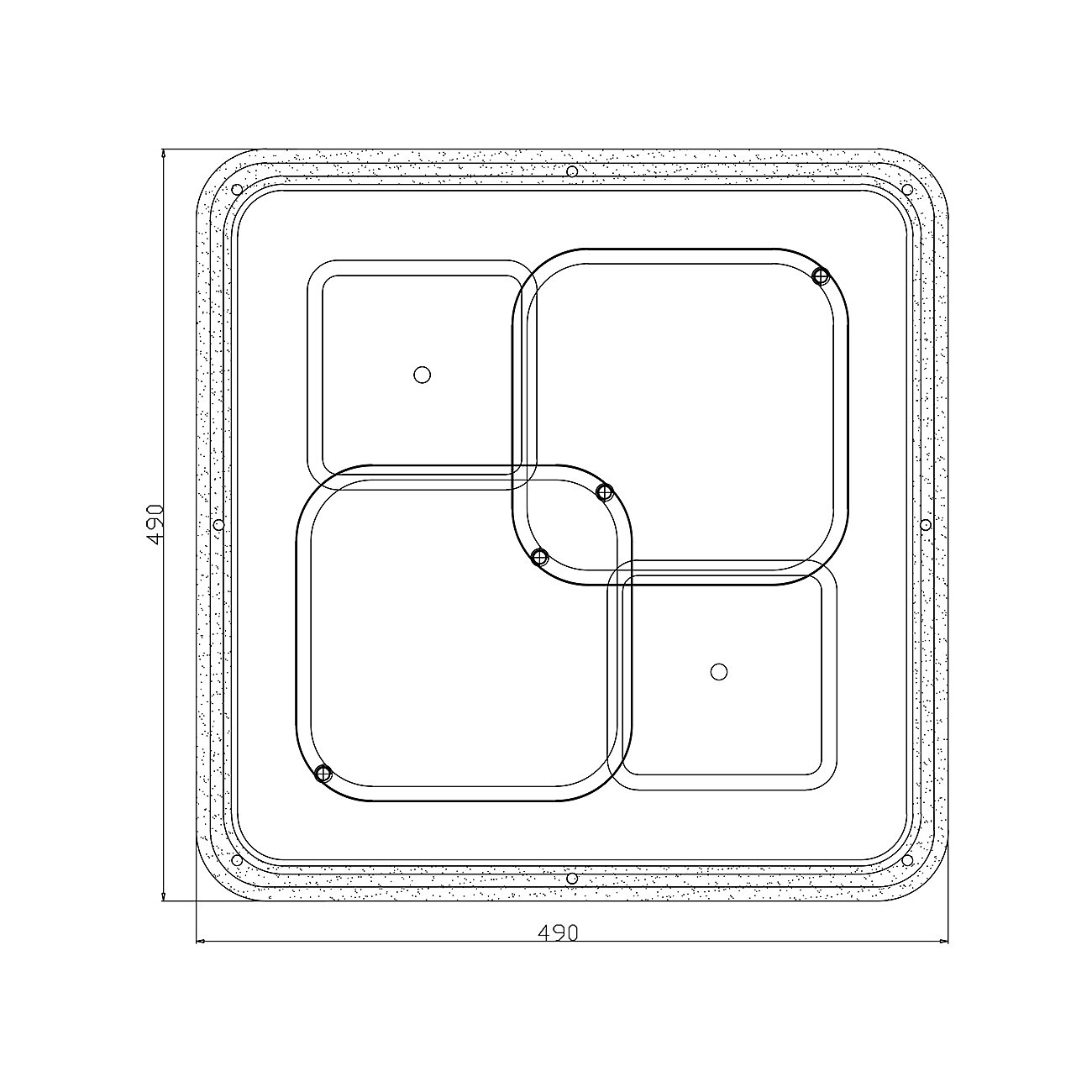 10235/4LED SQUARE Потолочная люстра Escada Module 10235/4LED SQUARE