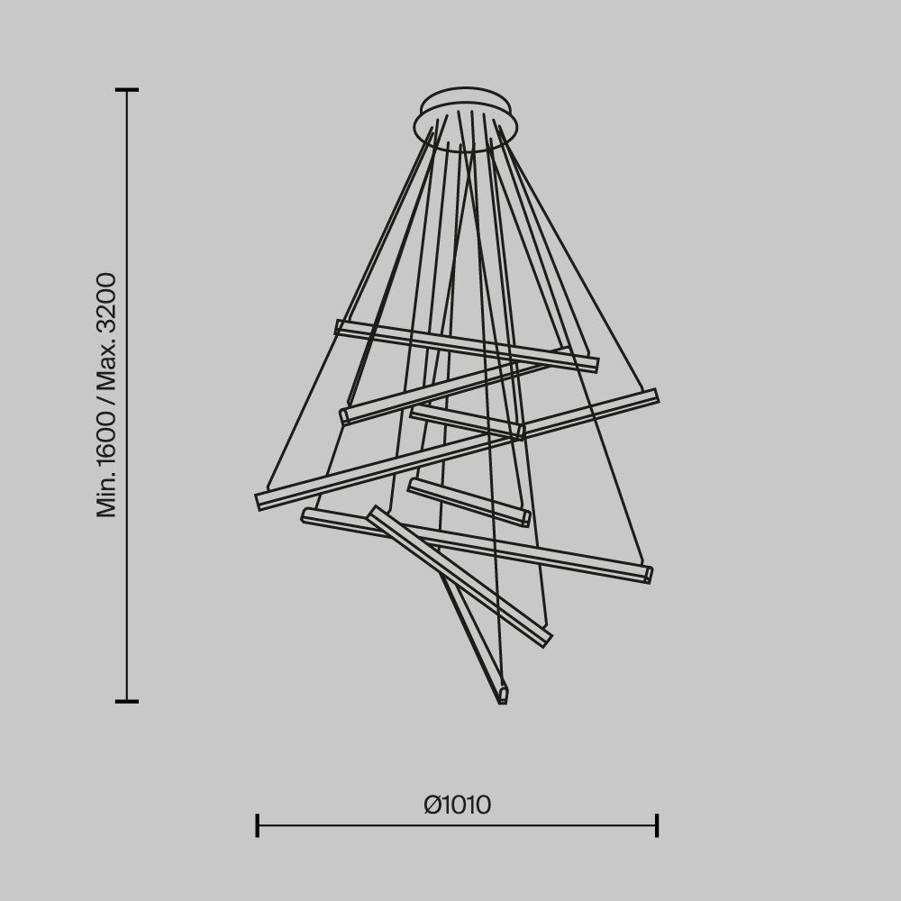 MOD016PL-L96BK Подвесная люстра Maytoni Line MOD016PL-L96BK