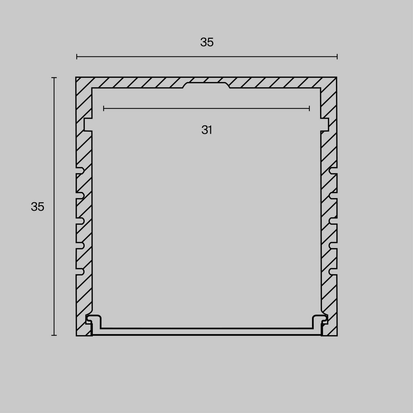 ALM-3535A-S-2M Алюминиевый профиль накладной 35x35 Maytoni Алюминиевый профиль ALM-3535A-S-2M