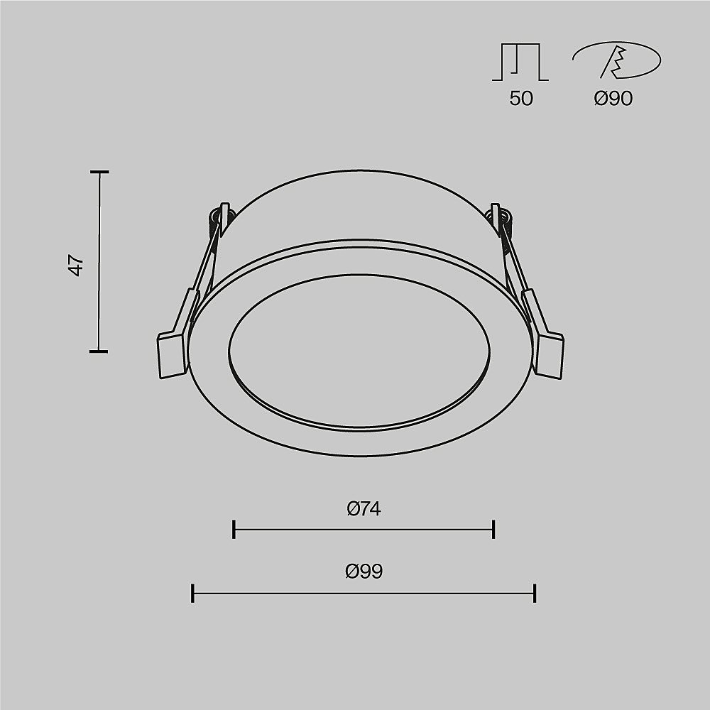 Встраиваемый светильник Maytoni Orb DL130-GX53-W