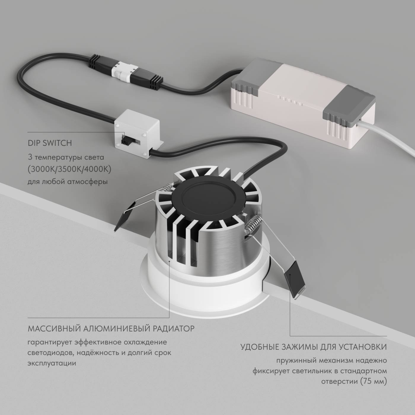 DK2431-WH Встраиваемый светильник SHINE GLOW Denkirs DK2431-WH