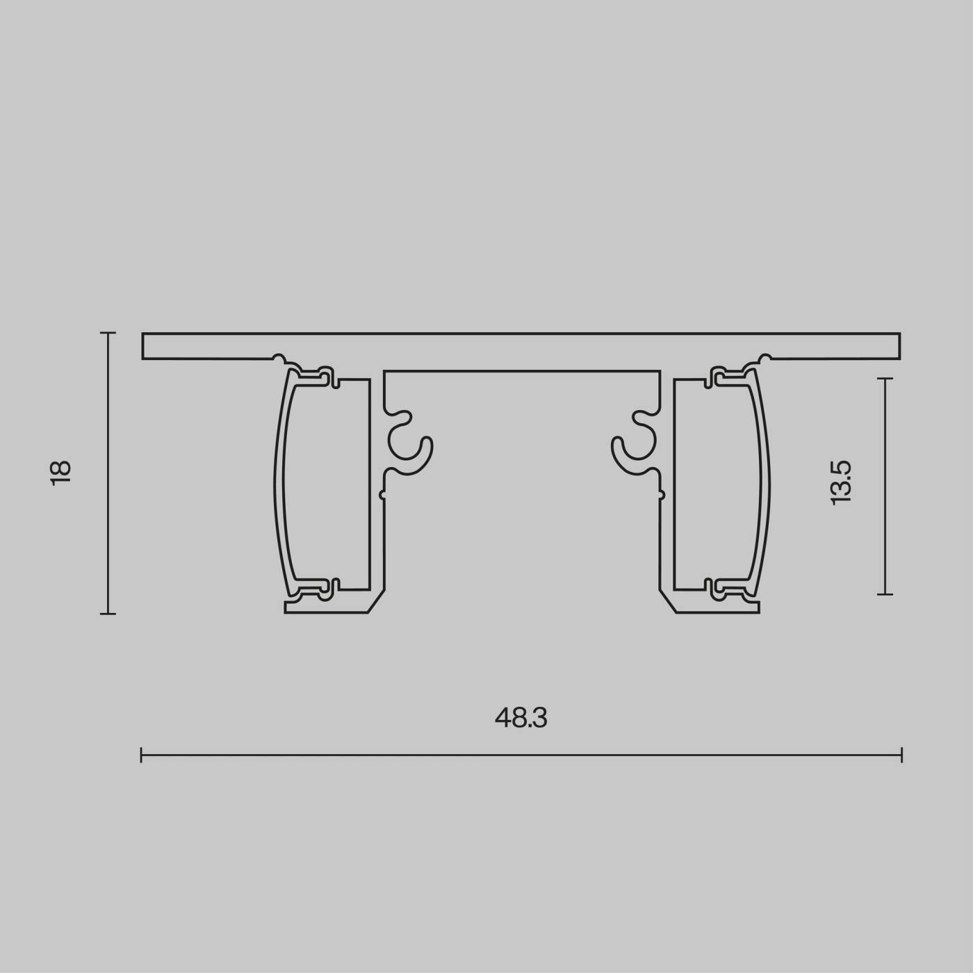 ALM-1848-W-2M Алюминиевый профиль накладной 18x48 Maytoni Алюминиевый профиль ALM-1848-W-2M