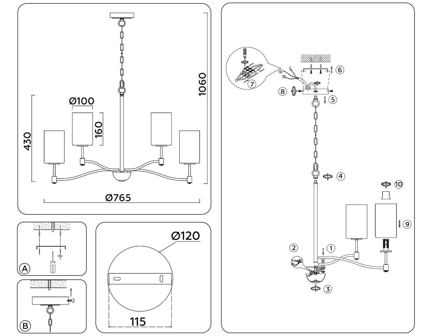 LH56054 Подвесная люстра Ambrella Heigh Light LH56054
