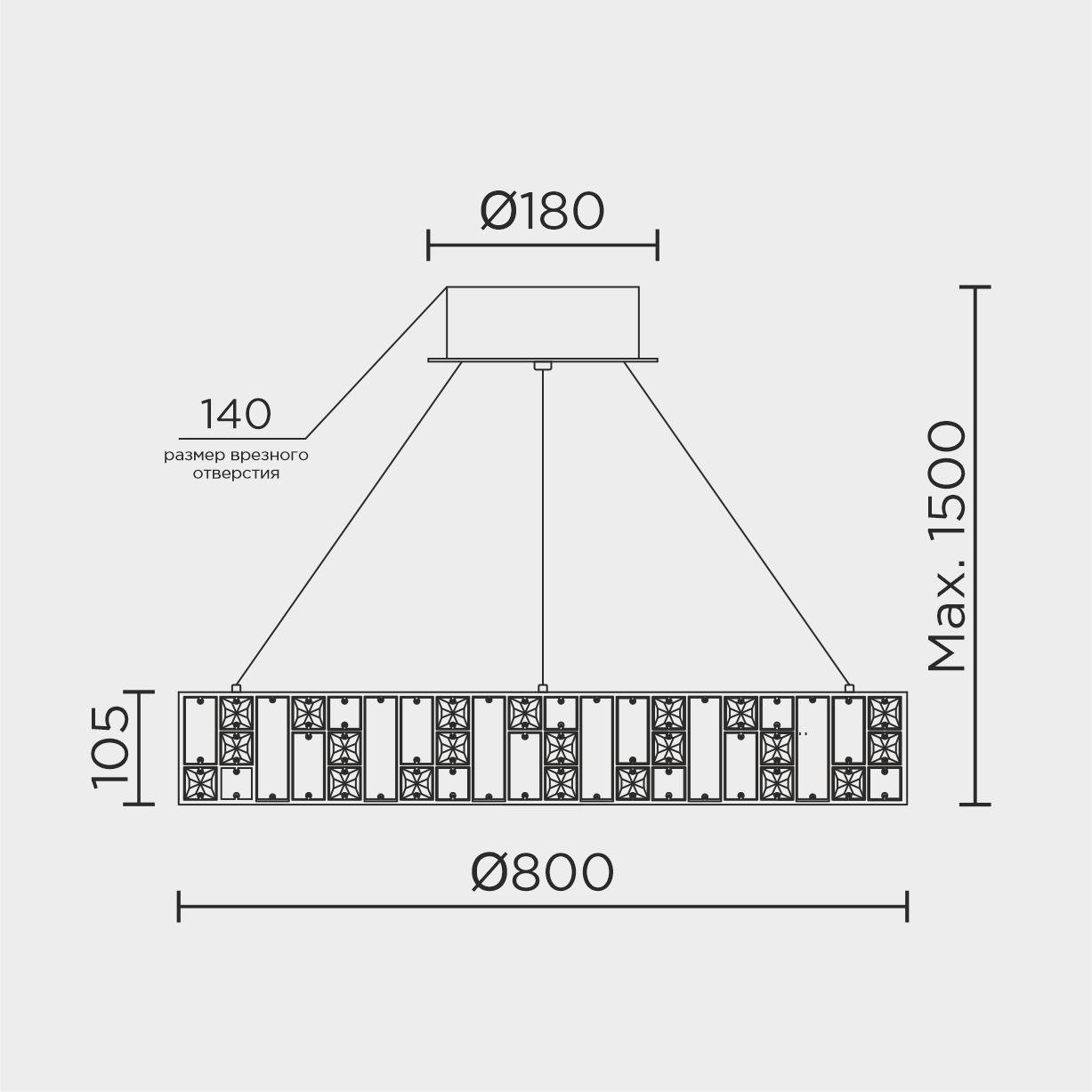Подвесная люстра ML Modelux ML.6988.800P GD