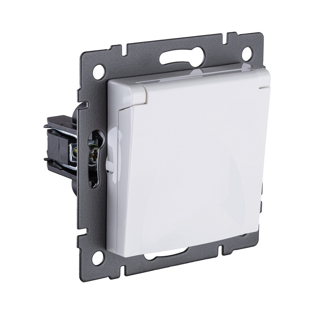 REA-006WH Розетка штепсельная SCHUKO 16A/250 В с крышкой, белый Kollinger REA-006WH для Aspekt, Eleganz, Reflex