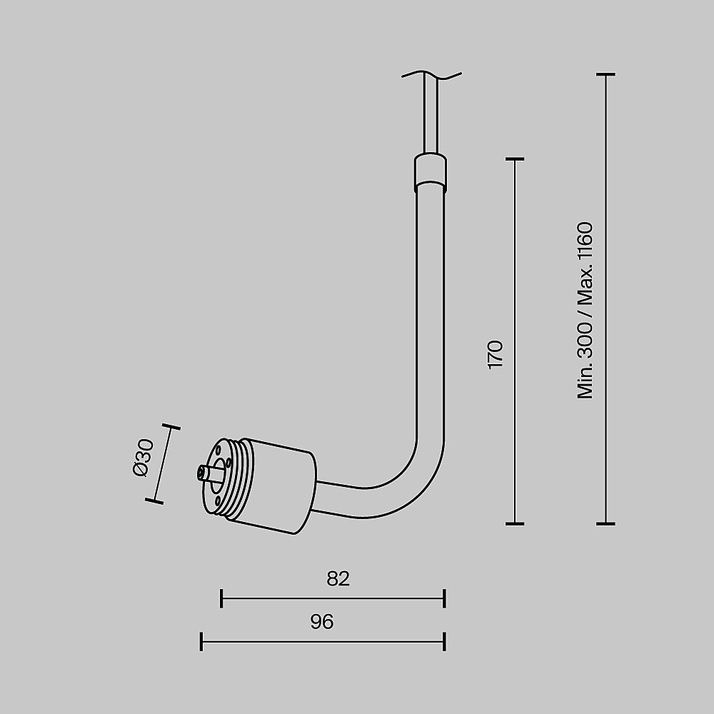 Заглушка для подвесного монтажа системы Shelf с вводом питания Maytoni Accessories for system Shelf CA024PL-P-B