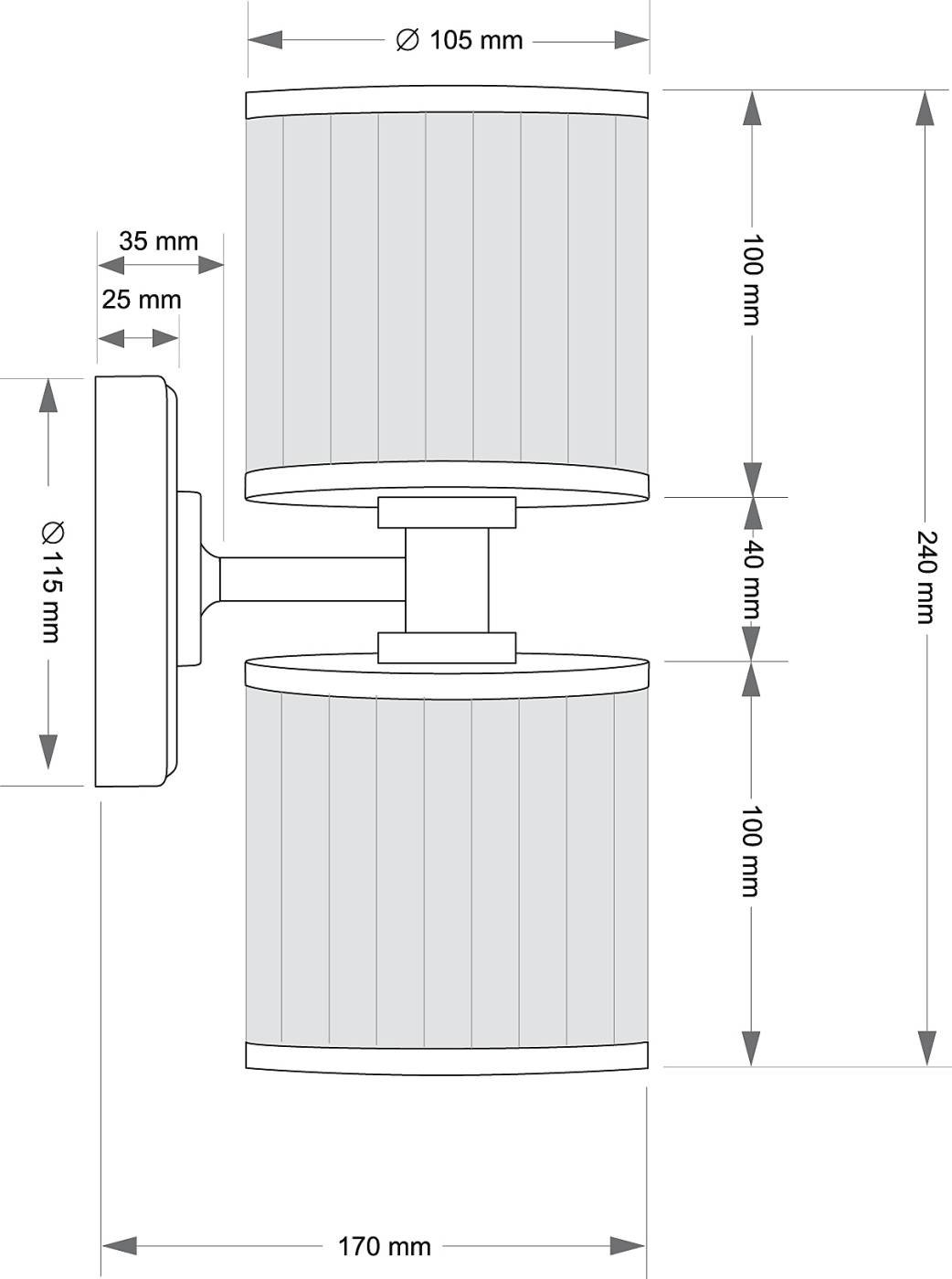 Настенное бра Kutek Erba ERB-K-2(Z/1)BB