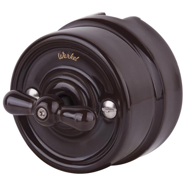 Выключатель Werkel W5620014/ Выключатель на 4 положения двухклавишный (коричневый) Ретро