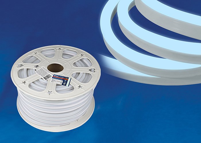 ULS-N21-2835-120LED/m-8mm-IP67-220V-8W/m-50M-DW бобина Светодиодный шнур Uniel ULS-N21-2835-120LED/m-8mm-IP67-220V-8W/m-50M-DW бобина