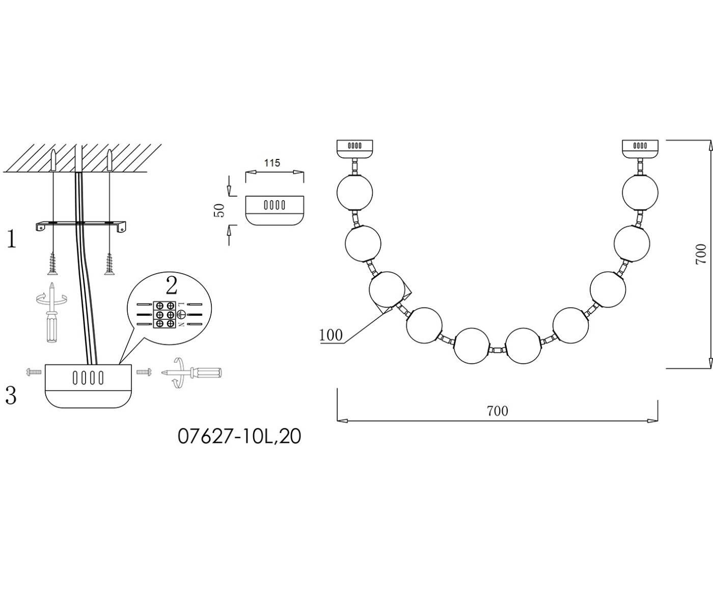 07627-10L,20(3000K) Подвесной светильник Мони KINK Light 07627-10L,20(3000K)