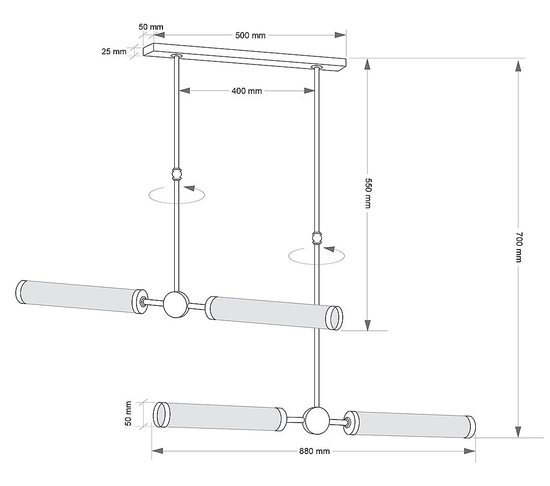 Светильник потолочный Kutek Orezzo ORE-ZW-2X2(ZM)