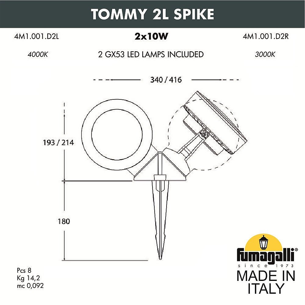Грунтовый светильник Fumagalli Tommy 4M1.001.000.WXD2L