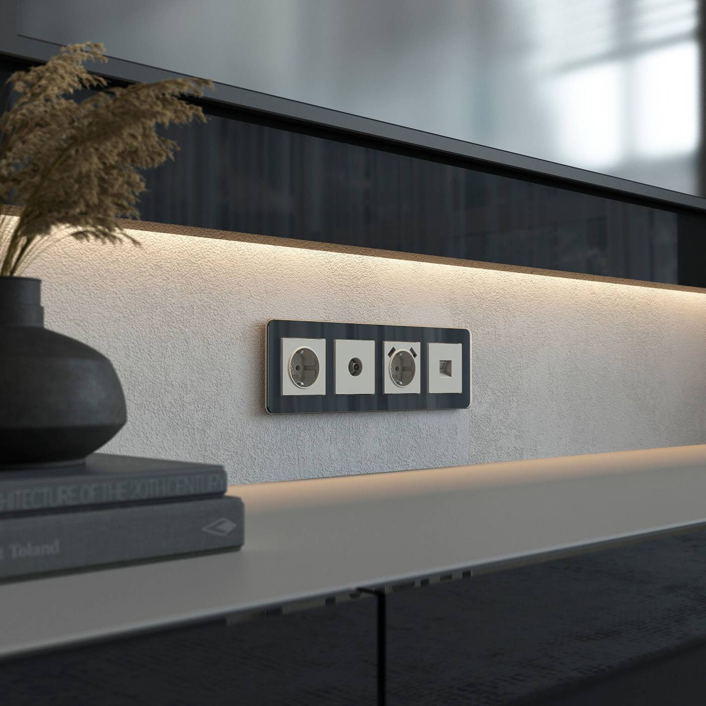 Розетка Werkel W1283004/ ТВ-розетка оконечная (дымчатый)