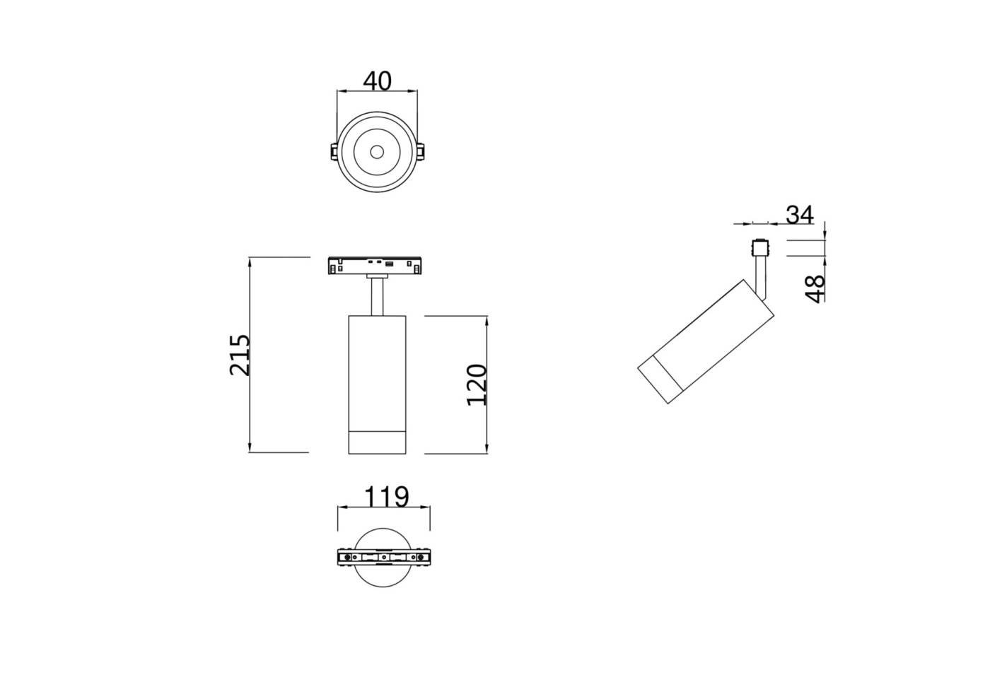Трековый светильник Maytoni Magnetic track system TR019-2-7W3K-MG