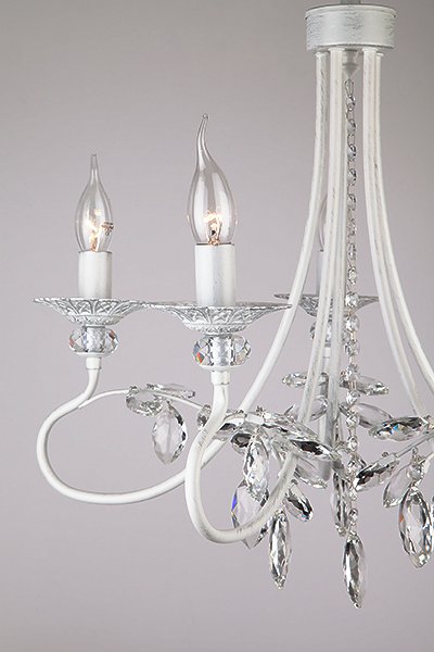 Подвесная люстра Eurosvet Александрия 60057/5 белый с серебром