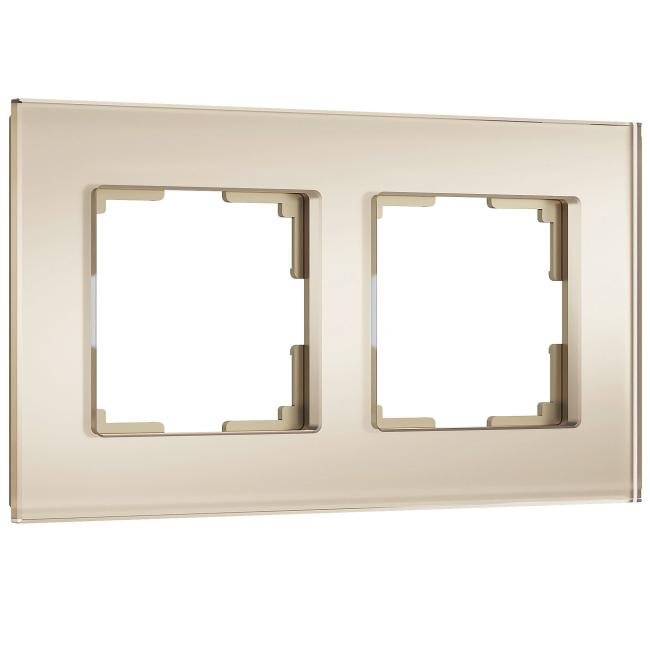 Рамка Werkel W0023111/ Рамка на 2 поста Senso (шампань, стекло soft-touch)