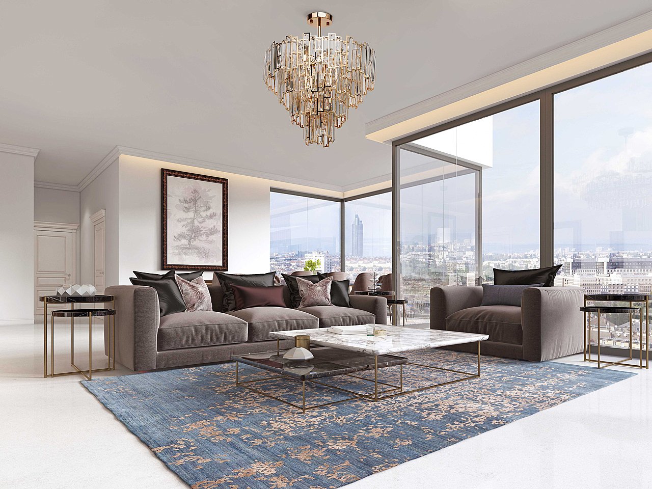 Потолочная хрустальная люстра De Markt Бриз 111011308