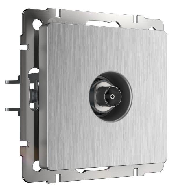 Розетка Werkel W1183009/ ТВ-розетка оконечная (cеребряный рифленый)