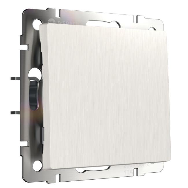 W1112013/ Выключатель одноклавишный проходной (перламутровый рифленый) Выключатель Werkel W1112013/ Выключатель одноклавишный проходной (перламутровый рифленый)