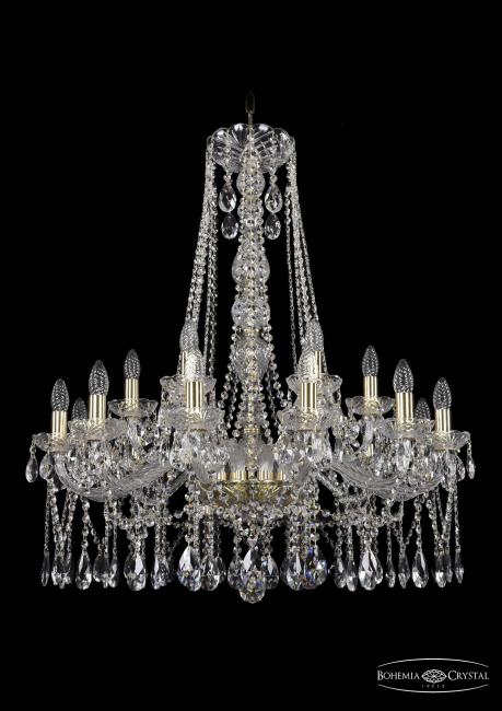 Подвесная хрустальная люстра 1413 Bohemia 1413/12+6/300/h-95 G