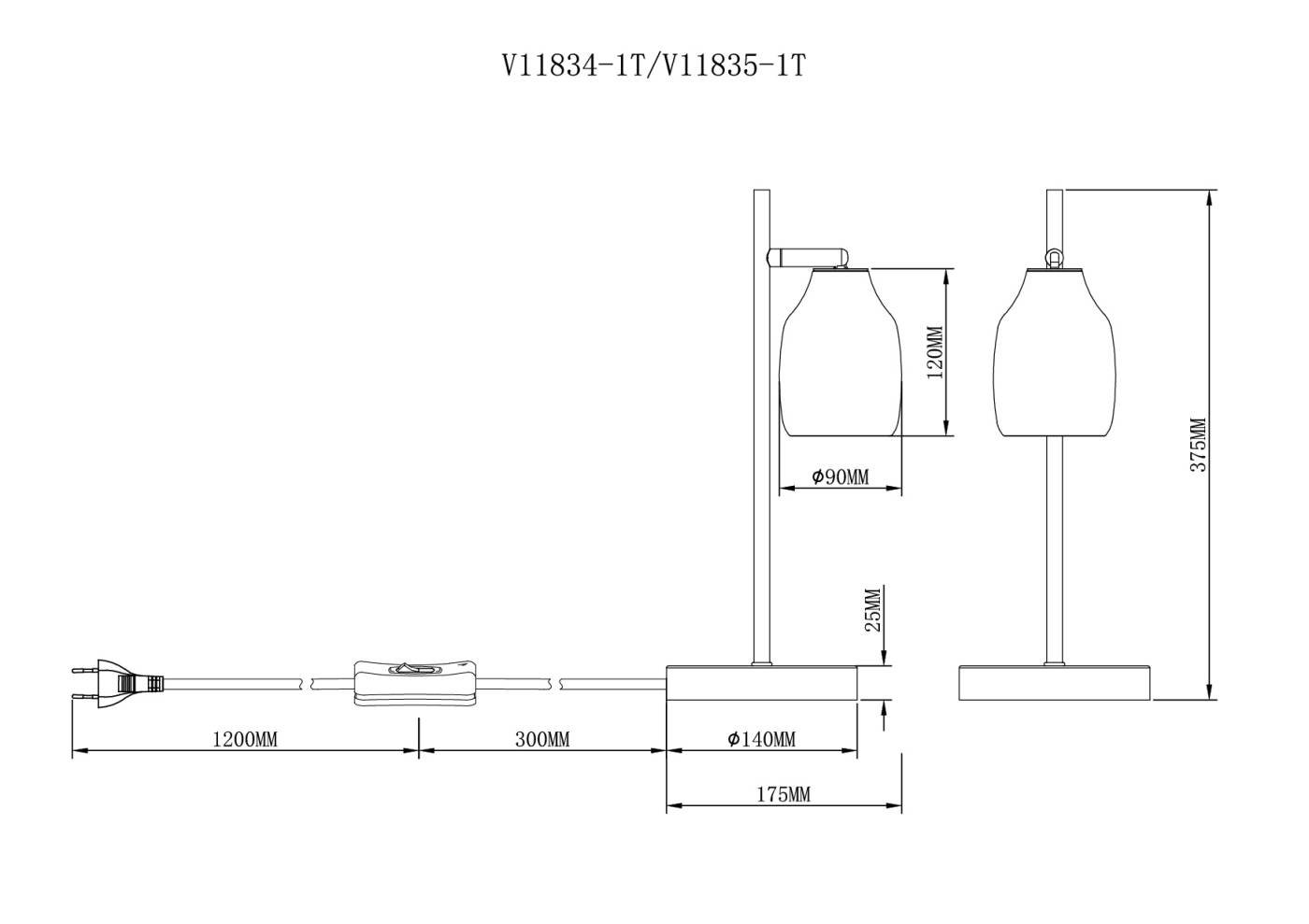 V11834-1T Настольная лампа Moderli Adalina V11834-1T