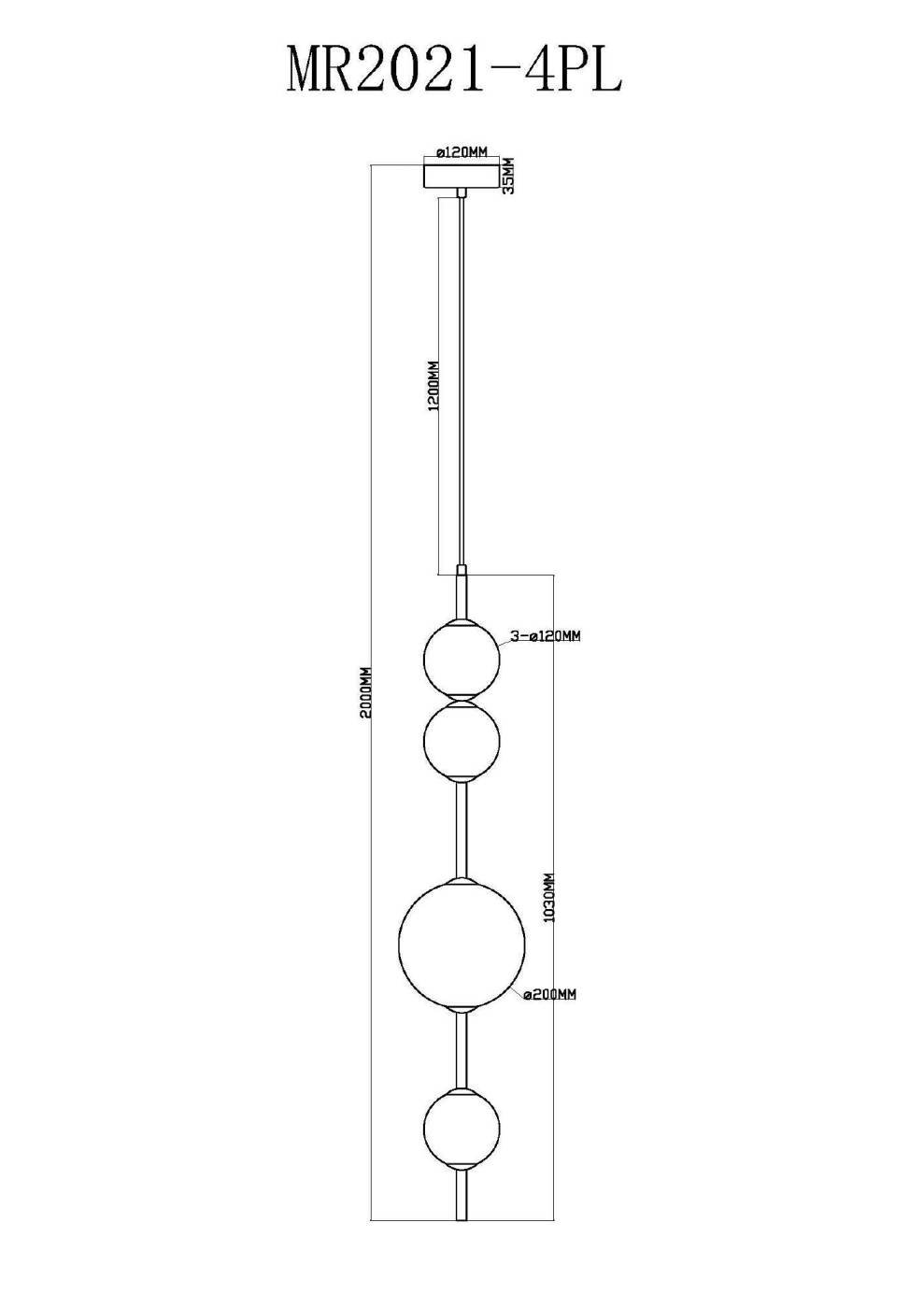 Светильник подвесной MyFar Violla MR2021-4PL