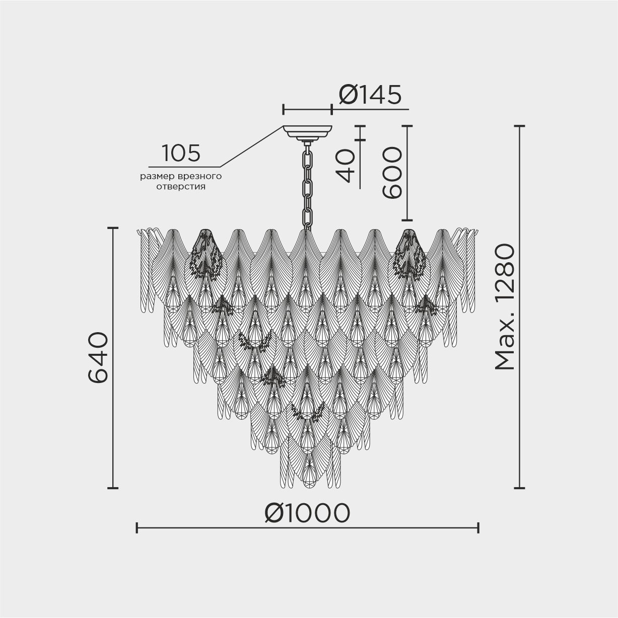 ML.6228.1000 GD Подвесная люстра ML Modelux ML.6228.1000 GD