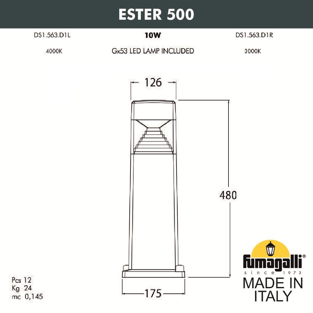 Уличный наземный светильник Fumagalli Ester DS1.563.000.LXD1L