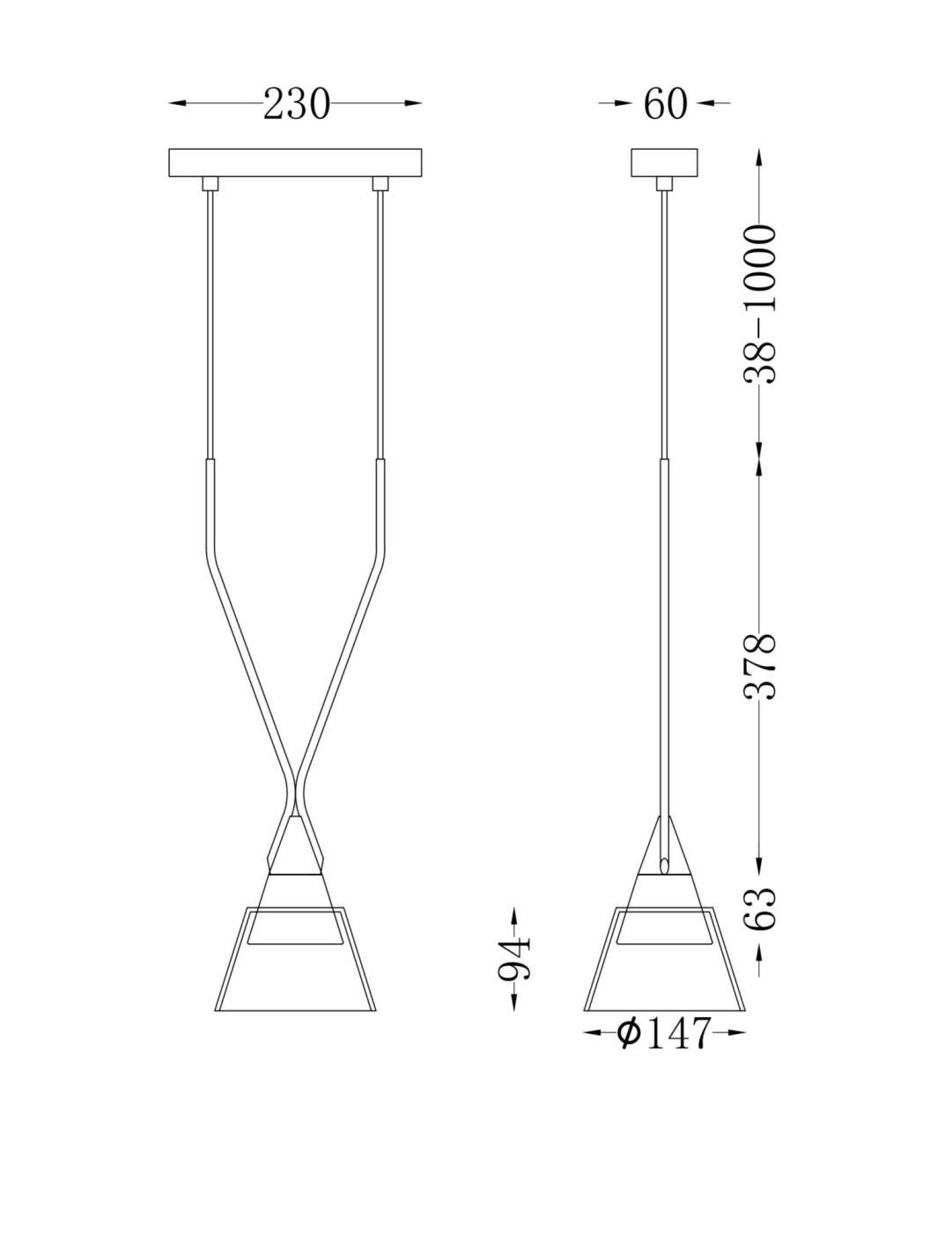 Светильник подвесной Maytoni Hilo P063PL-01B