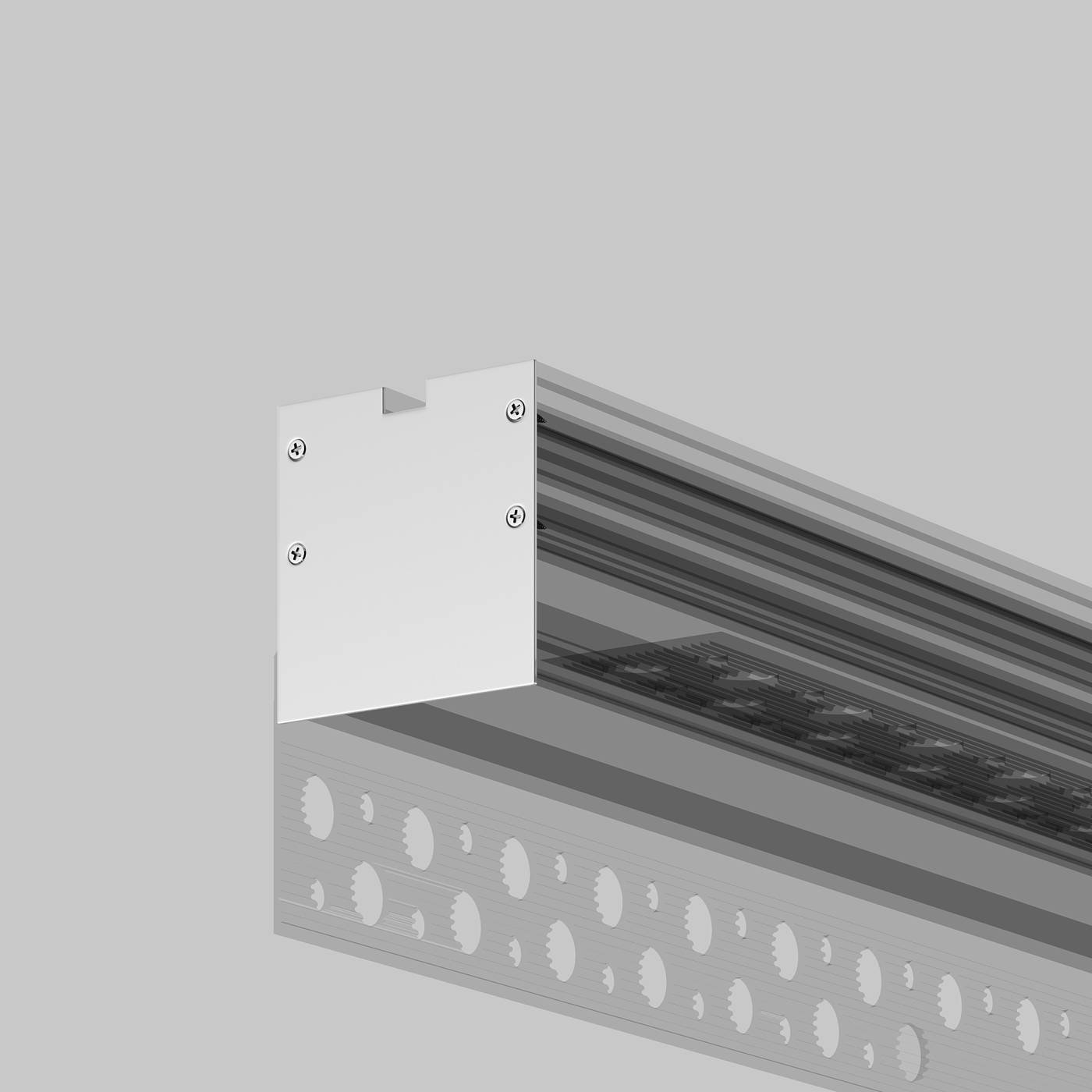 Комплект заглушек (для профиля 59х59) 2 шт., Maytoni Встраиваемый со скрытым фланцем профиль 642058