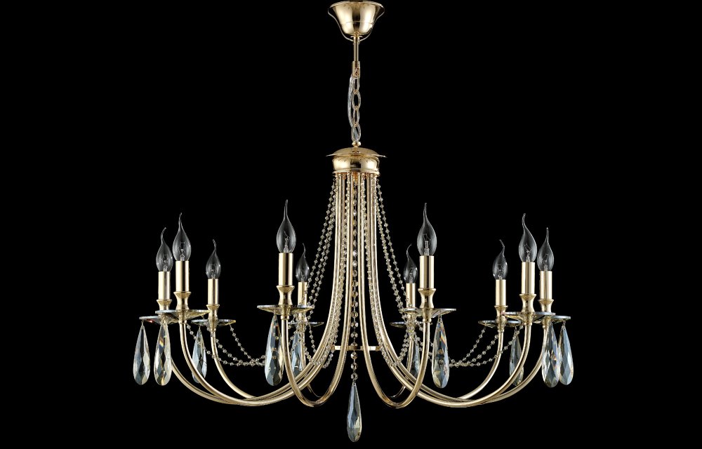 Подвесная люстра Crystal Lux Victoria VICTORIA SP10 GOLD/AMBER