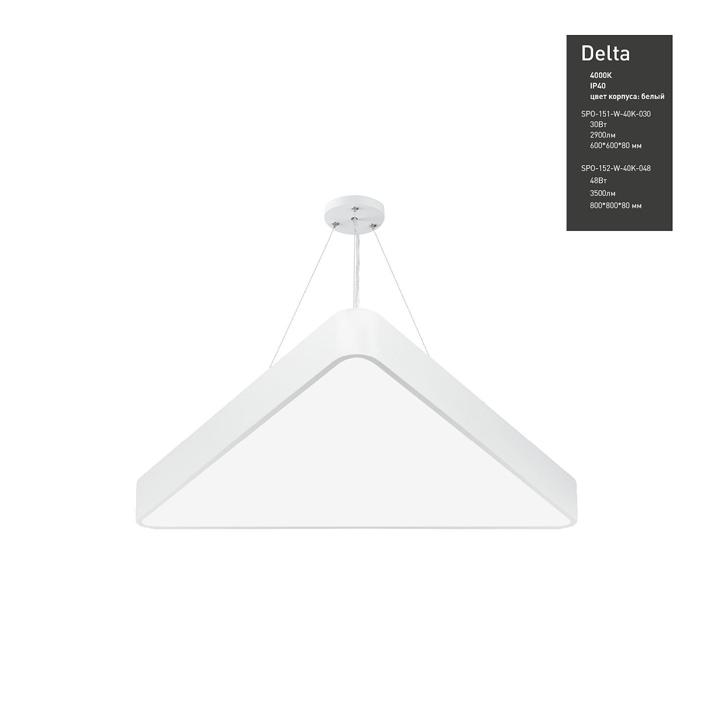 Светильник подвесной ЭРА Delta SPO-151-W-40K-030