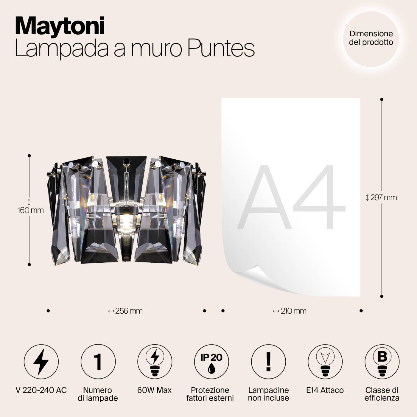 MOD043WL-01CH Настенное бра Maytoni Puntes MOD043WL-01CH