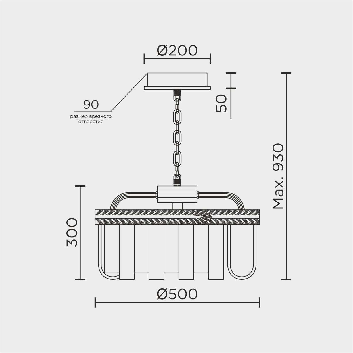 ML.9542.500 GD Подвесная люстра ML Modelux ML.9542.500 GD