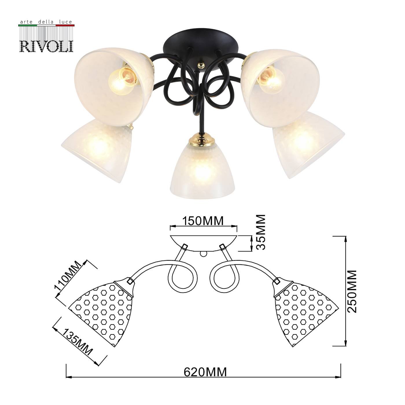 Потолочная люстра Rivoli Luiza 9140-305