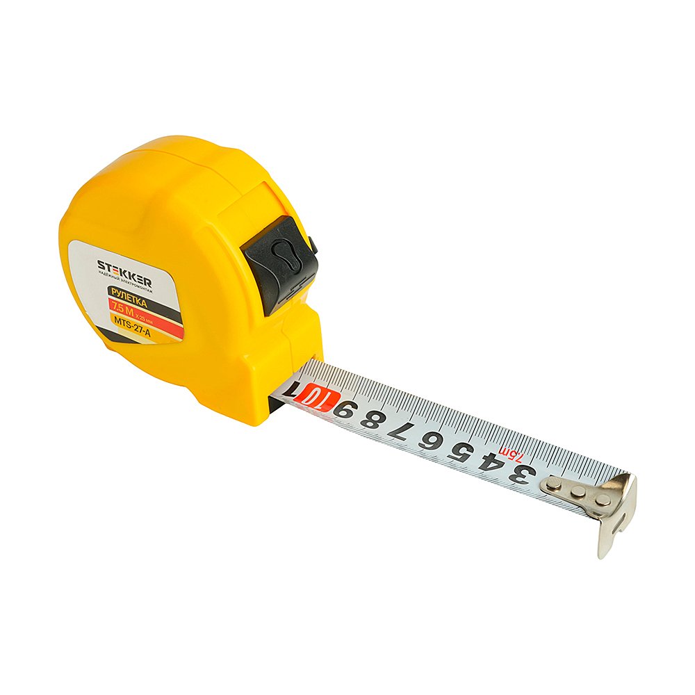 Рулетка, 7,5 м х 25 мм, Stekker MTS-27-А 50207