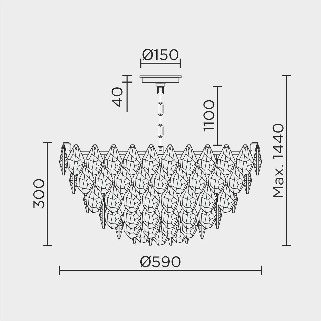 ML.2363.12 GD Подвесная люстра ML Modelux ML.2363.12 GD