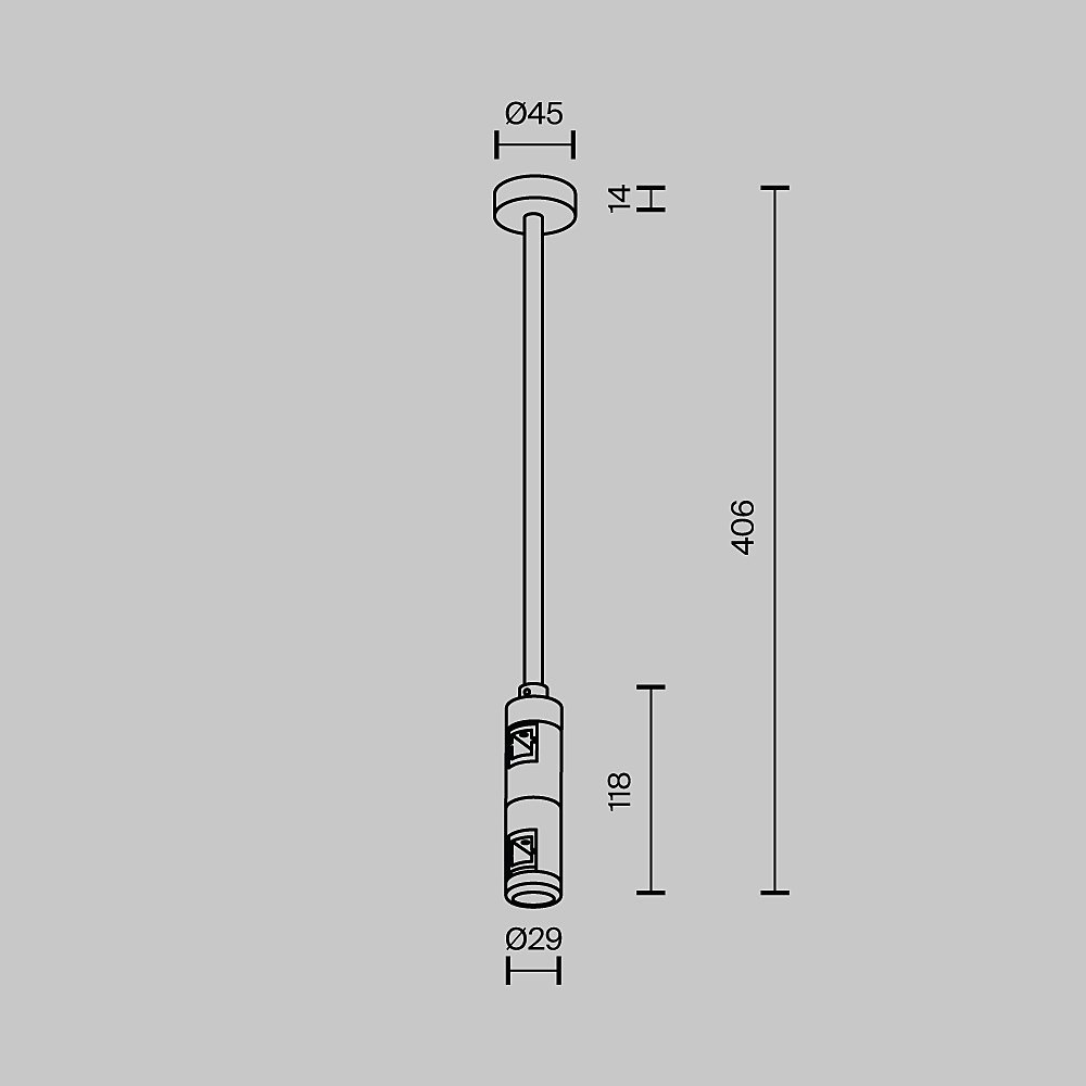 TRA158C-D1-PT Крепление потолочное Medium двойное 300мм Maytoni Accessories for tracks Flarity TRA158C-D1-PT