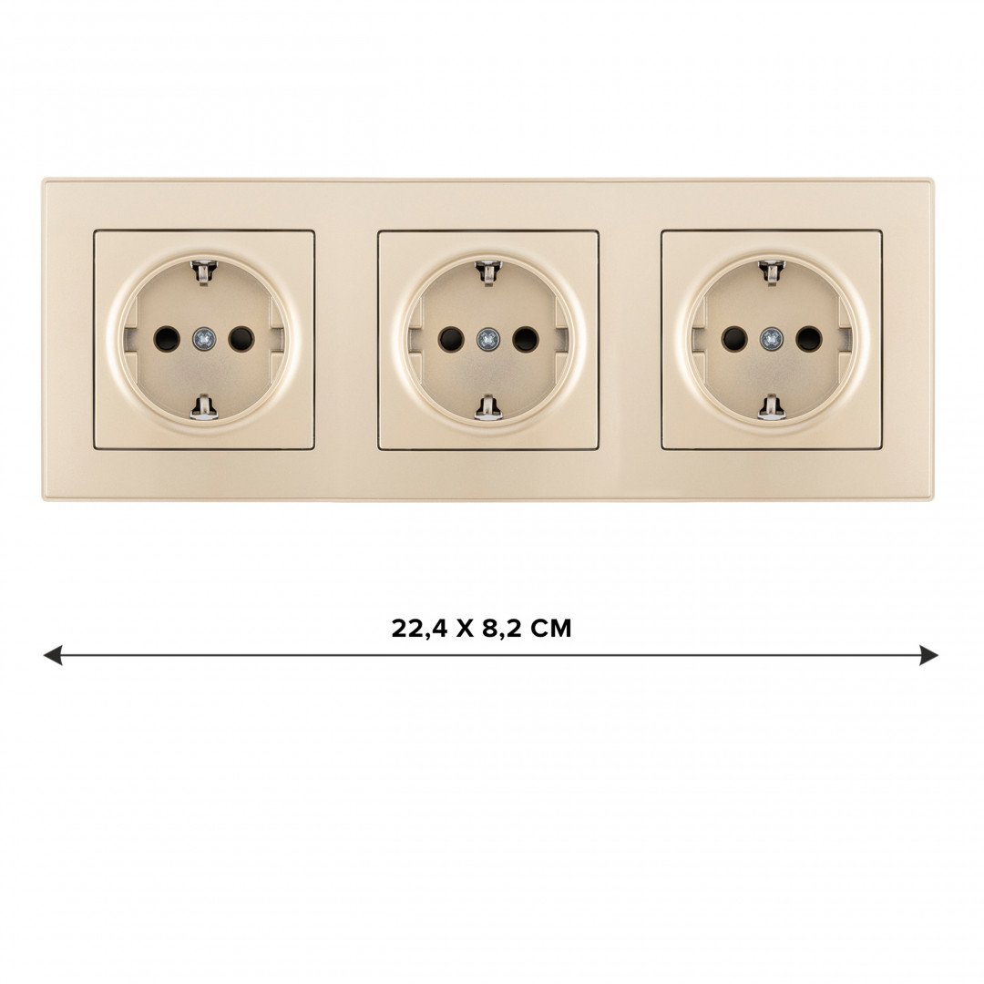 SET06-3-40-1x3 shampan Розетка Arte Milano Set06-3 SET06-3-40-1x3 shampan