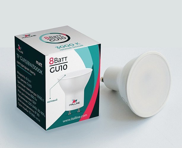 TP GU10/8W/3000K matt Светодиодная лампа Italline TP TP GU10/8W/3000K matt