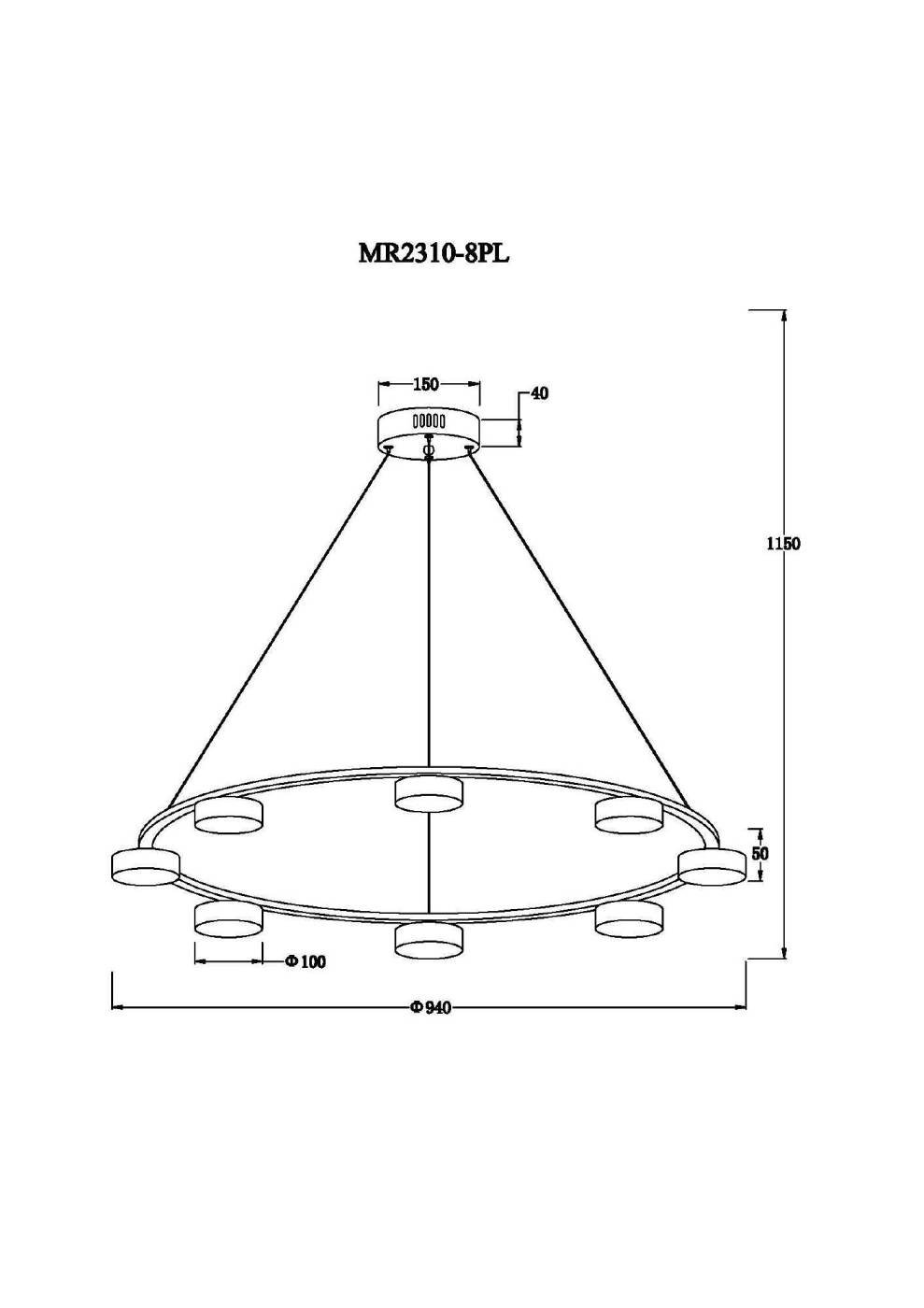 MR2310-8PL Подвесная люстра MyFar Milla MR2310-8PL