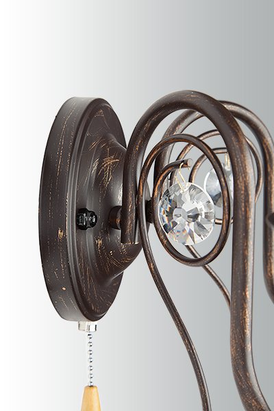 Настенное бра с выключателем Eurosvet Tomas 60018/2 черный с золотом