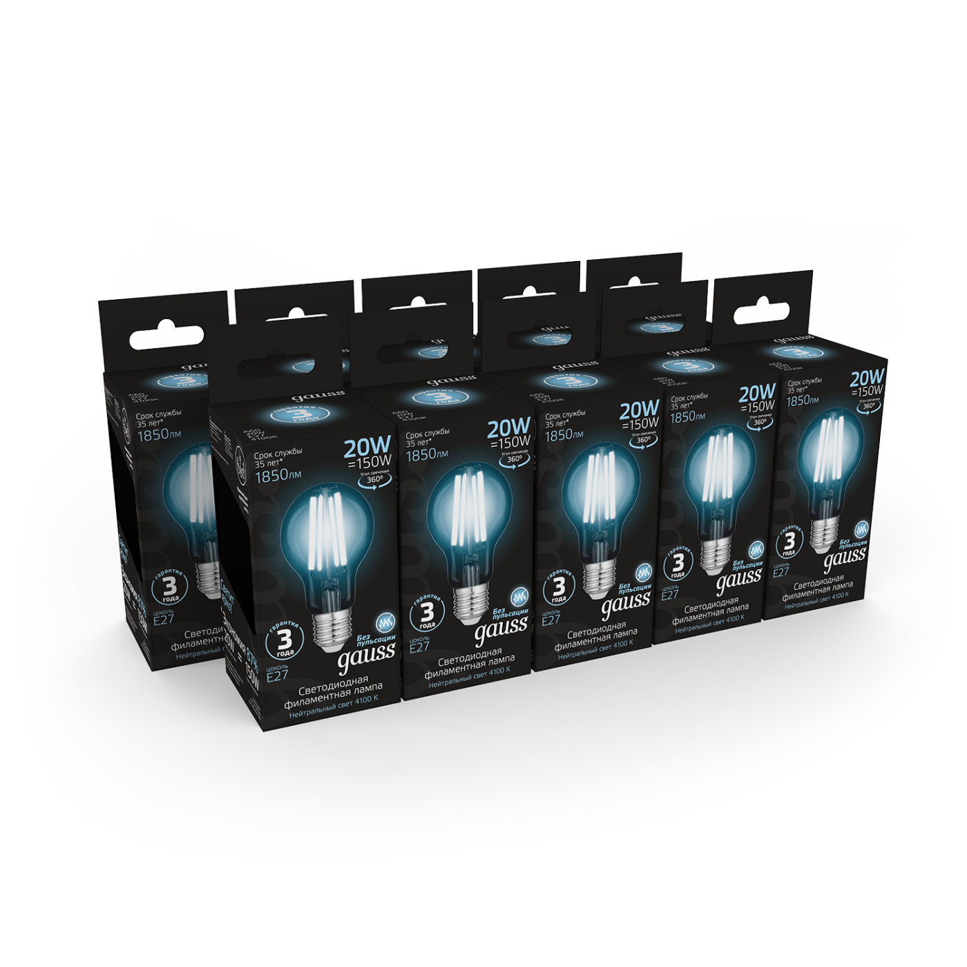 Светодиодная лампа Gauss Filament А60 102902220