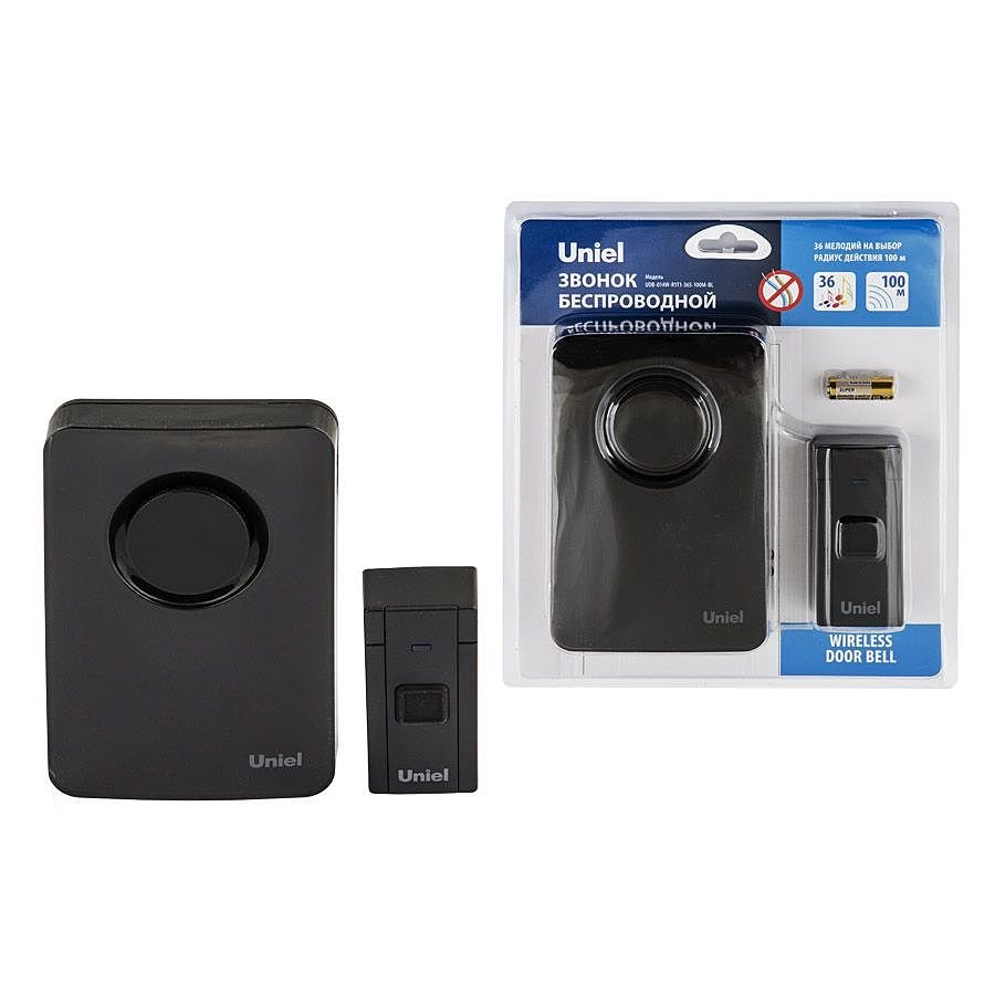 Дверной звонок Uniel UDB-014W-R1T1-36S-100M-BL