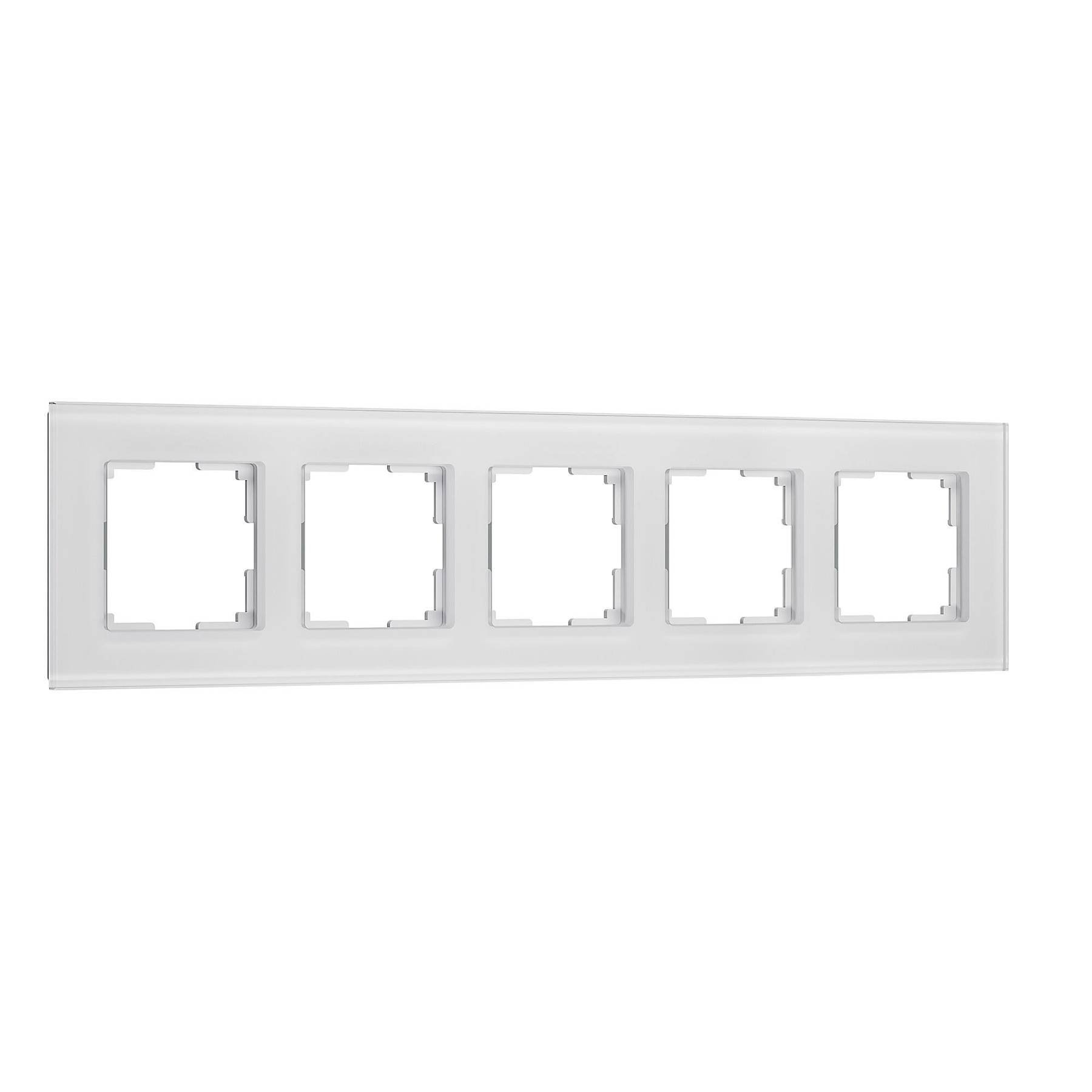 W0053101/ Рамка на 5 постов Senso (белый, стекло soft-touch) Рамка Werkel Senso белый soft-touch W0053101/ Рамка на 5 постов Senso (белый, стекло soft-touch)